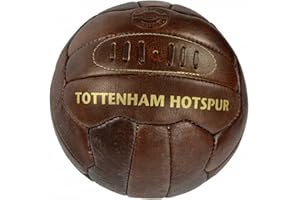 Tottenham Hotspur FC - Balón de fútbol de piel estilo retro oficial de Tottenham Hotspur FC (Tamaño 5) (Marrón)