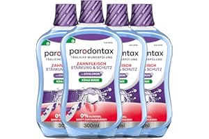 ‎PARODONTAX Parodontax Gum Strengthening & Protection, Helps Strengthen & Protect the Gum Line for Healthy Gums, Cool Mint, 4 x 300 ml