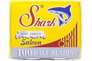 Razor Blades Club 100 cuchillas de afeitar de un solo hilo Shark Super Stainless