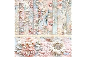 WEINIBAO Carta Scrapbooking Fiori, 24 Fogli Floral Scrapbook Paper, 15 x 15 cm Carta Decorativa Scrapbooking Carta per Scrapbooking, Decorative Craft Paper per Journaling, Scrapbooking, Calendario, Foto, Album