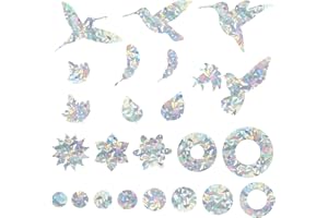 EnixwH Vogelschutz für Glasscheiben, 46 Stück Prisma Suncatcher Sticker, Fensteraufkleber Vogelschutz, Vögel Fenster aufkleber, Vogelschutz Aufkleber Fenster, Stoppen Sie Vögel