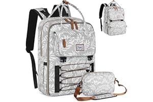 Tonyeee Wickelrucksack Rucksack- Abnehmbare Cross Body Flasche, Wickeltasche Reisen Essentials Baby Tasche mit Wickelauflage,Stylish Wickeltasche für Mama/Papa-Grau-Weiß