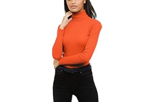 Re Tech UK Womens Jumpers Plain Ribbed Cotton Polo Turtle Roll Neck Tunic Top Long Sleeve Sweatshirt Ladies Winter Clothes Pullover Sweaters