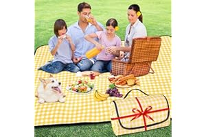 BICKON Coperta Picnic Impermeabile, 200x150cm Grande Coperta da Picnic Lavabile in Lavatrice, Portatile Tappetino da Spiaggia Pieghevole con Manici per Viaggi, Campeggio All'aperto, Parchi
