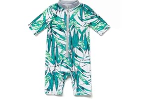 BONVERANO Bañador de una Pieza para bebé recién Nacido, Mangas largas, protección UV 50+, bañador con Cremallera