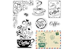 CRASPIRE Tampons Transparents pour Café et Tasses à Café Tampon Silic1 transparent Tampon en Caoutchouc pour Scrapbooking Anniversaire Album Photo Thanksgiving Fabrication de Cartes