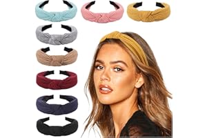 DRESHOW Women's Headband Turban Elastic Head Wrap Cute Hair Accessories for Girls Pack of 8 - Pack of 8 wide plain headbands, solid colour