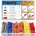 Crweety 100PCS Wire Connectors Nuts Electric Wire Caps Insulating Insert Twist Electrical Wire Connectors Colorful Wire Assortment Nuts for Quick Connection