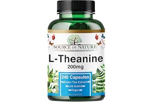 L-Theanin 200 mg – 240 Veganska Kapslar – Högkoncentrerad Aminosyra från Grönt Te | 8-Månaders Förbrukning