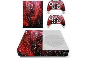 DOTBUY Xbox One S Autocollant Console Decal Vinyl Skin Sticker + 2 Autocollant Manette + 1 Autocollant Kinect Set (Starry Red)