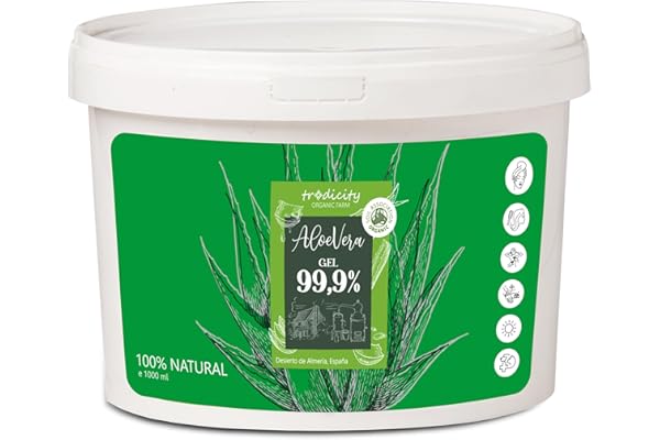 Gel d'Aloe Vera 100% Naturel Soins de la Peau Visage et Corps Cheveux. Extra Hydratant Nourrissant Adoucissant Aprés Soleil Epilation Coups de Soleil Piqûres d'Insectes Bébé 1000 ml 1 kg