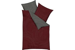 Kaeppel Wendebettwäsche Jaro Feinbiber Rubin Größe 135x200 cm (80x80 cm)