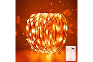 FFZZKJ Mini LED Lichterkette Batterie 3M für Innen mit Timer Lichterkette Klein mit Batterie Draht für Hochzeit,Weihnachten,Party,Halloween,Schlafzimmer,Gift Deko, Orange