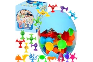 ROSEDREAMER Saugnapf Spielzeug Kinder 50 Stück Montessori Spielzeug ab 3 Jahre Mini Saugnäpfe Kinder Silikon Reise Spielzeug Autismus Sensorik Spielzeug für 3 4 5 6 7 8 Jahre Junge und Mädchen