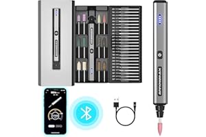 ARROWMAX Mini długopis do grawerowania z 36 bitami, aluminiowa obudowa, Bluetooth, aplikacja, bezprzewodowe ładowanie magnetyczne, mini elektryczna maszyna do grawerowania biżuterii, drewna, szkła