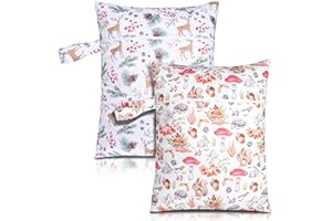 Halinuia 2 Stück Wetbag | Wiederverwendbar Wetbag Kindergarten | Nassbeutel Kindergarten | Windeltasche für Unterwegs | Wasserdicht Nasstasche für Reisen Fitnessstudio Schwimmbad Strand