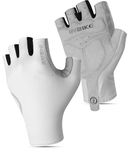 Rockbros Road To Sky Half-finger Cycling Gloves With SBR Padding White Rockbros Road To Sky Half-finger Cycling Gloves With SBR Padding White