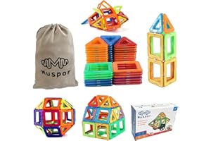 MUSPOR Magnetic Building Blocks Set - 30PCS Magnets Tiles Toys for Kids, Creativity Educational Magnetic Blocks Toy Set, Magna Tiles for 3/4/5 Year Old Boy Girl Gifts