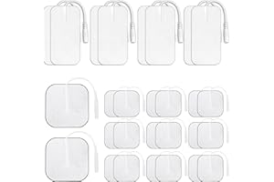 ULSAM Tens Pads, 28 Pack Pads Tens Electrode Pads, Self-Adhesive Reusable Electrode Pads with Plug 2.0MM Tens Pads Replacement for Home Use, 20Pack 5×5CM, 8Pack 5×10CM