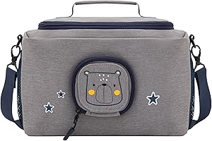 JP Journey Tasche für Toniebox - Transporttasche für Tonie Figuren und Box zum Aufhängen für Reisen und Auto (Grau-Blau Bär)
