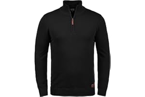 B BLEND Blend BHRobin Herren Strickpullover Troyer Feinstrick Pullover mit Troyerkragen Rippbündchen Baumwollmischung Regular fit