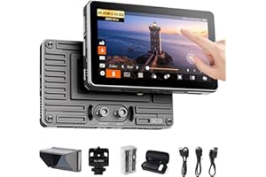 VILTROX DC-X3 2000 Nits SDI-Kamera-Feldmonitor, 4K HDMI 6 Zoll Touchscreen DSLR On-Camera-Videomonitor mit Sonnenschutzblende und Akku, 3D Lut 1920 x 1080 HD Full Waveform Focus Peaking VectorScope
