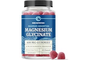 NOBI NUTRITION Magnesium Glycinate Gummies 600MG | Sleep, Calm & Relaxation Support | 60MG Elemental Mag Per Serving | Grape Flavor, Gluten-Free | High Absorption Magnesium Gummies for Women, Men & Family | 60 Ct