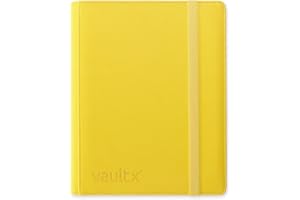 Vault X Premium Exo-Tec Strap Binder - 9 Pocket Trading Card Album Folder - 360 Side Loading Pocket Binder for TCG (Yellow)