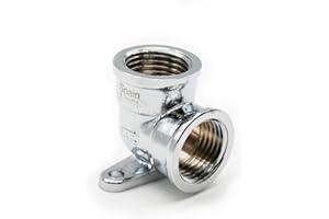 DOJA Barcelona | Racor Codo Mural H Latón Cromado | Hembra | Conector para Instalaciones de Riego, Radiadores, Goteo y Aire Comprimido