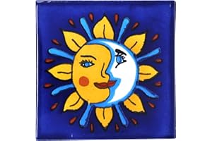 Tumia LAC Handmade Mexican Talavera Tile - Authentic Style Hernan Ceramic Tiles for Crafts, Backsplashes and Home Improvement