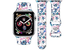 AXCOFYER7 Cartoon-Armband, kompatibel mit Apple Watch, 38 mm/40 mm/41 mm/42 mm/44 mm/45 mm, niedliches Ersatz-Armband für Apple Watch SE2 Serie 9, 8, 7, 6, 5, 4, 3, Silikon-iWatch-Band für Damen und Herren