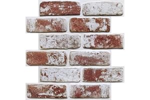 COMMOMY Paneles de Pared 3D Papel 3D Ladrillo Efecto Piedra Pared Autoadhesivo PVC Panel Decorativo Revestimiento Pegatinas 3D para Paredes Decoración de Interiores