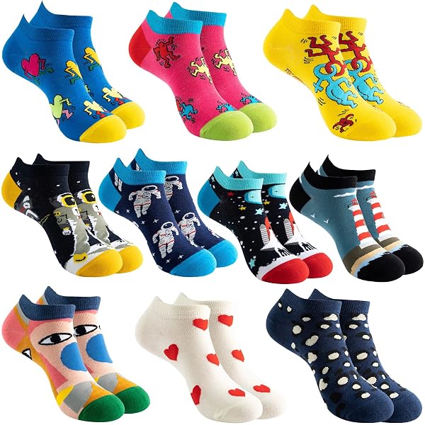 Vitsocks 3 Paires Socquettes Colorées Fantaisie Coton Doux Homme Femme - Chaussettes Basses