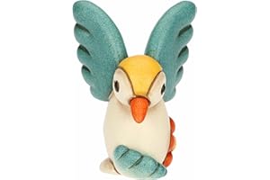 THUN, Colibrì Fly con Fiore in Ceramica Decorata a Mano, Linea Primavera da Vivere, 4.5 x 4.5 x 6.2 cm h