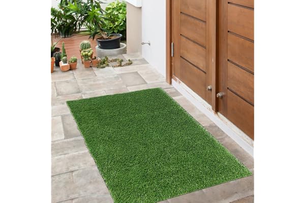 famibay Paillasson en gazon artificiel antidérapant pour entrée, balcon, terrasse, jardin