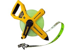 Komelon 6622 Open Reel Fiberglass Tape Measure, 200-Feet, Green