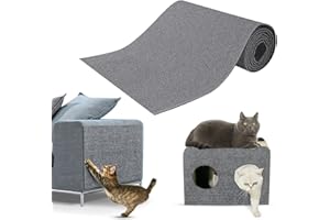 NEUFOOD Alfombra Rascador para Gatos,Protector Sofa Gatos Arañazo,Tapete Rascador para Gatos con Autoadhesivo,DIY Climbing Cat Scratcher,Alfombra Autoadhesiva para Gato 30 * 100cm Gris Claro
