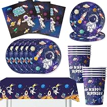 EASY JOY Ruimtefeestdecoratie – Planeet En Astronaut Slingers, Happy Birthday Banner, Zonnestelsel Thema Voor Kinderfeestjes