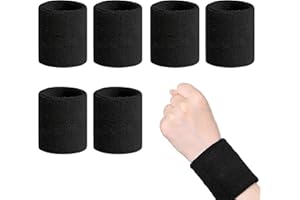 THIREI Opaska przeciwpotowa, 6 sztuk sportowych opasek na nadgarstek, oddychająca opaska przeciwpotowa na nadgarstek, opaska fitness, do tenisa, koszykówki, piłki nożnej, biegania