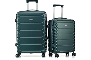 CMY Hardshell Suitcase Luggage | Durable Suitcases | Lightweight & Secure with Combination Lock | Smooth 4 Dual Spinner Wheels | Ideal Travel Bag & Luggage Sets (Dark Green, Medium 24" + Large 28")