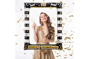 Gitua 18. Aufblasbarer Bilderrahmen, Geburtstagsfeier Photo Booth Requisiten Aufblasbarer Fotorahmen Selfie Rahme für Jungen und mädchen 18th Geburtstag Party Deko