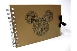SCRAPBOOK WONDERLAND Disney Autograph Book, Mickey or Minnie Mouse, Disney Land or Disneyworld, A5 Size (A5 Mickey (Florida))