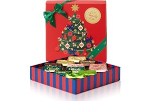 Venchi, Cofanetto Regalo Natale Rosso con Gianduiotti Assortiti, con "Nocciola Piemonte IGP", Edizione limitata Alice Bureau, 110 Gr, Senza Glutine, Idea Regalo Natale