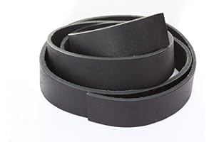 esnado Cordon en cuir plat - Longueur : 1 m - Largeur : 40 mm - Noir - Tannage végétal - Bijoux, bracelets, bricolage, décoration, bricolage, médiéval
