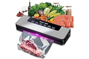 Mingfuxin Vacuum Sealer, 6-in-1 Food Vacuum Sealer Machine with 65 KPA Powerful Suction, Multi-function Food Vacuum Sealer for Dry & Moist Food Fresh Preservation with 10Pcs Vacuum Sealers Bags