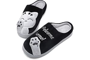 Mishansha Zapatillas de Casa Mujer Hombre Antideslizante Cómodas Pantuflas para Invierno Cálido Suave