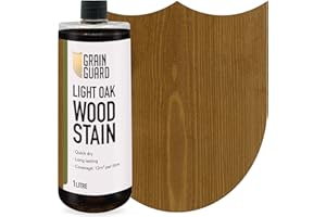 GRAIN GUARD Wood Stain Water Based | Light Oak | 1L | Interior Furniture Stain | Light & Dark Stains | Eco-Friendly & Non-Toxic Wood Dye | Easy Application | Quick Dry & Low Odour