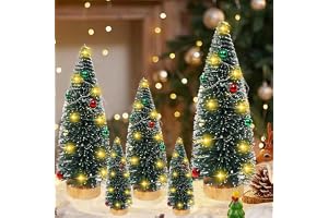 Julgran med belysning, 5 stycken LED-julgran, liten gran, konstgjord julgran med LED-ljusslingor, minigran julbordsdekoration