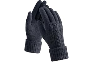 TRENDOUX Guanti Donna Invernali Termici: Guanti in Lana Merino Touch Screen Foderato Caldi, Guanti in Pile Elastico Lavorati a Maglia Ideale per Smartphone Corsa Sci Ciclismo Neve Guida, Taglia Unica