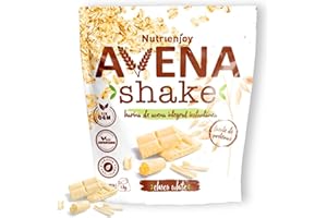 NutriEnjoy - Avena Shake 1Kg | Copos de Avena Integral Molidos | Harina de Avena Sabores | Avena en Polvo | Harina de Avena Integral | Avena Instantánea Sabores Deliciosos (Chocolate Blanco)